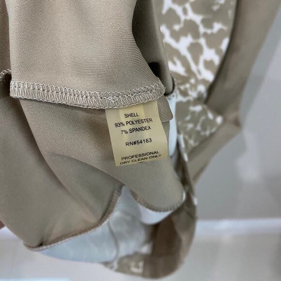 Calvin Klein dress tan animal print size 10 zipper back - Picture 3 of 9